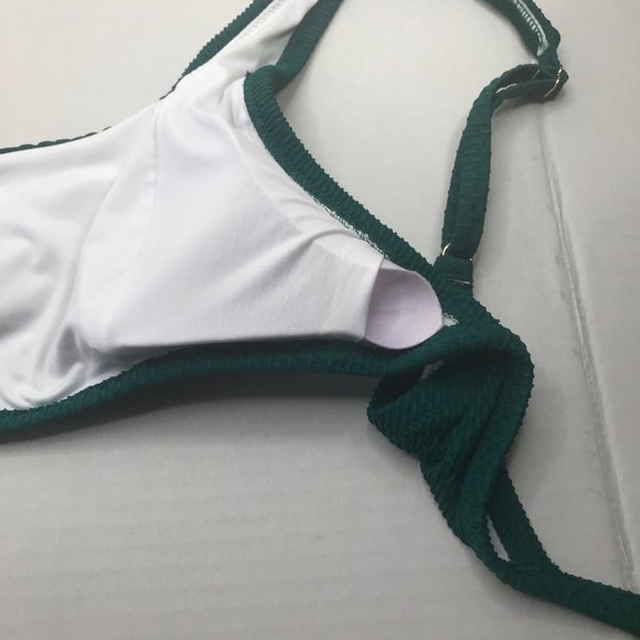 Shade And Shore Women's Size XL 16-18 Textured Square Neck Bralette Swim Green - Picture 16 of 16